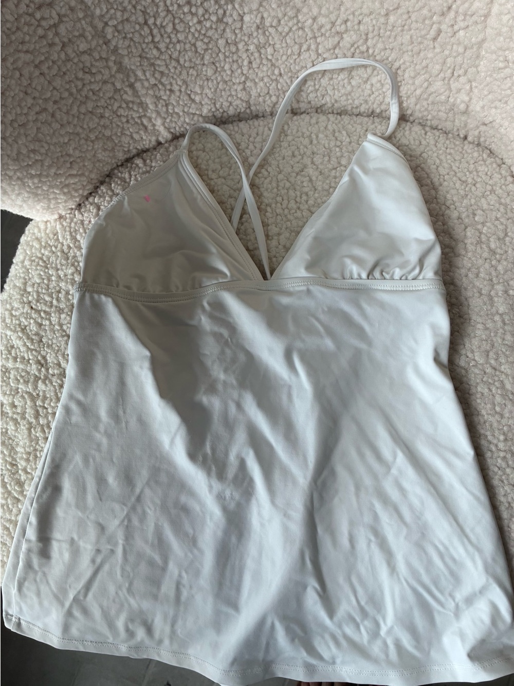 Athleta White V-Neck Strappy Tank Top